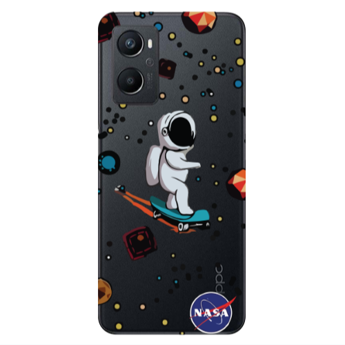 Oppo A 96 Astronaut with skateboard Transparent Silicone TPU Θήκη