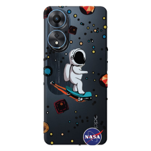 Oppo A 98 Astronaut with skateboard Transparent Silicone TPU Θήκη