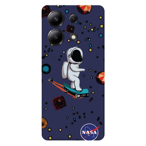 Xiaomi Redmi Note 13 4G Astronaut with skateboard Dark blue Colored Silicone TPU Θήκη