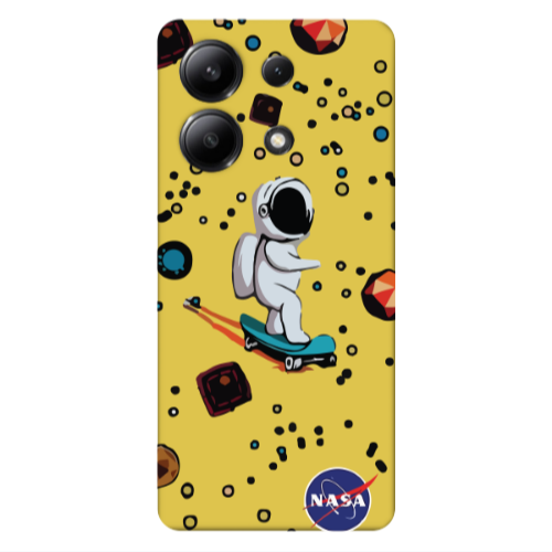 Xiaomi Redmi Note 13 4G Astronaut with skateboard Yellow Colored Silicone TPU Θήκη