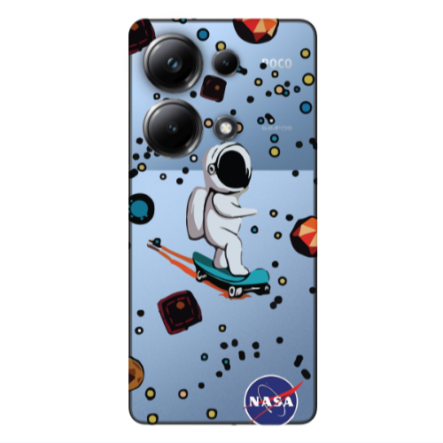 Xiaomi Poco M6 Pro 4G Astronaut with skateboard Transparent Silicone TPU Θήκη