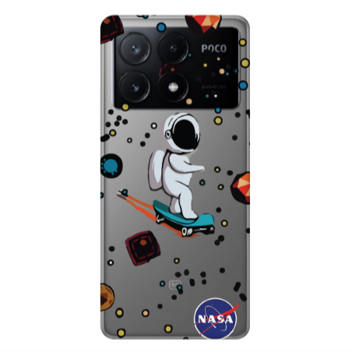 Xiaomi Poco X6Pro 5G Astronaut with skateboard Transparent Silicone TPU Θήκη