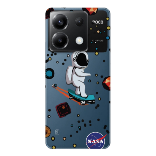 Xiaomi Poco X6 5G Astronaut with skateboard Transparent Silicone TPU Θήκη