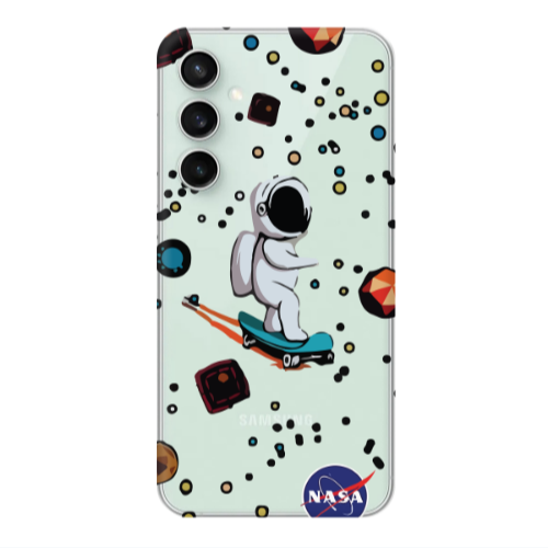 Samsung S24 Plus Astronaut with skateboard Transparent Silicone TPU Θήκη