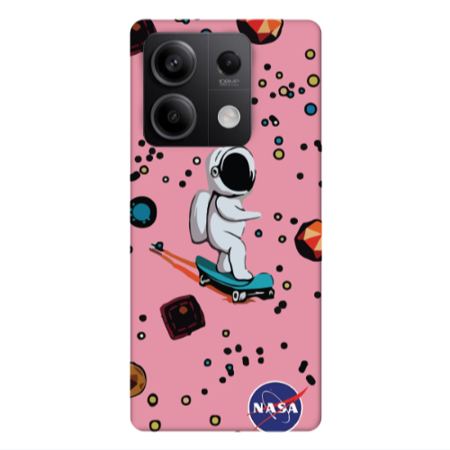 Xiaomi Redmi Note 13Pro 5G Astronaut with skateboard Pink Colored Silicone TPU Θήκη