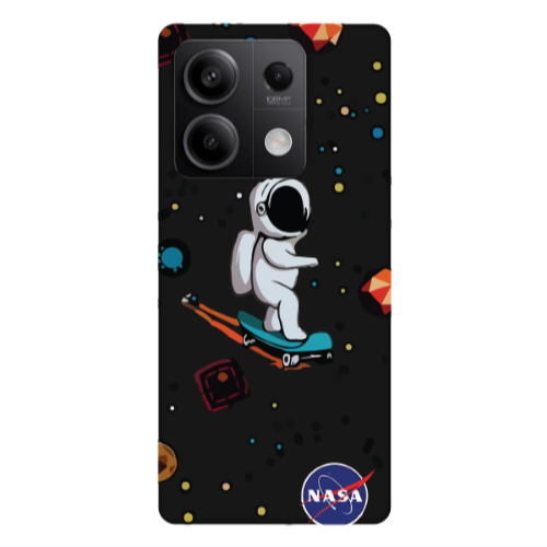 Xiaomi Redmi Note 13Pro 5G Astronaut with skateboard Black Colored Silicone TPU Θήκη