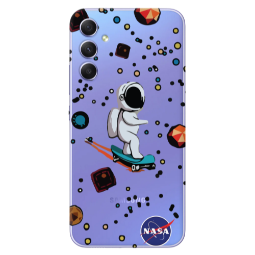 Samsung A16 Astronaut with skateboard Transparent Silicone TPU Θήκη