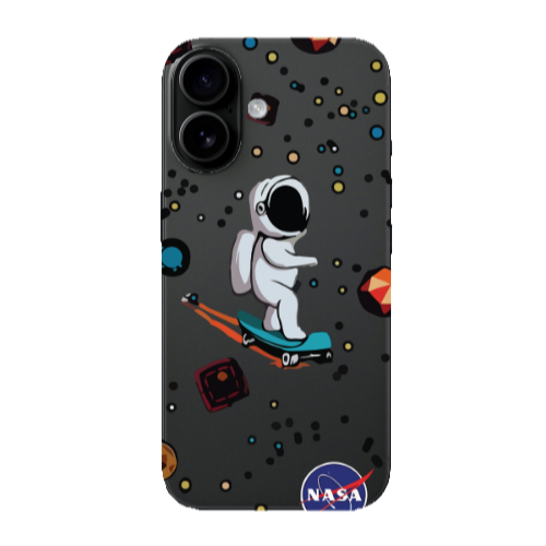 Apple Iphone 16 Astronaut with skateboard Transparent Silicone TPU Θήκη