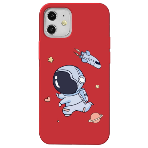 Apple iPhone 12 Aduket Red Colored Silicone TPU Θήκη