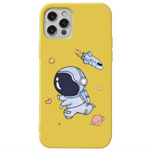 Apple iPhone 12 Pro Aduket Yellow Colored Silicone TPU Θήκη