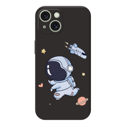 Apple iPhone 15 Plus Aduket Black Colored Silicone TPU Θήκη
