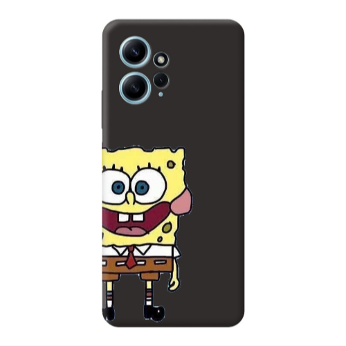 Xiaomi Redmi Note 12 4G Spong 2 Black Colored Silicone TPU Θήκη
