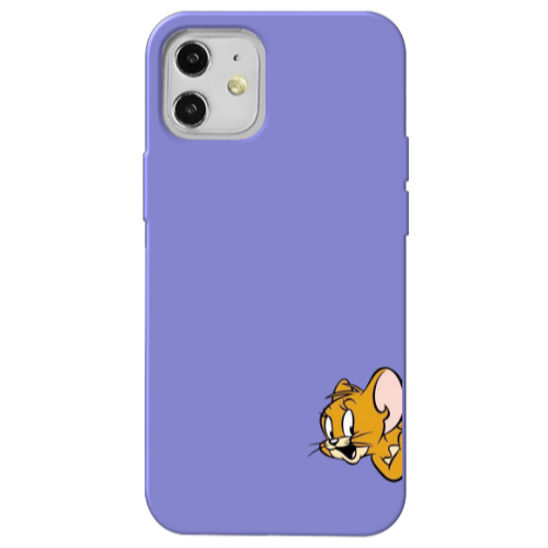 Apple iPhone 12 Jerry 2 Purple Colored Silicone TPU Θήκη