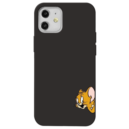 Apple iPhone 12 Jerry 2 Black Colored Silicone TPU Θήκη