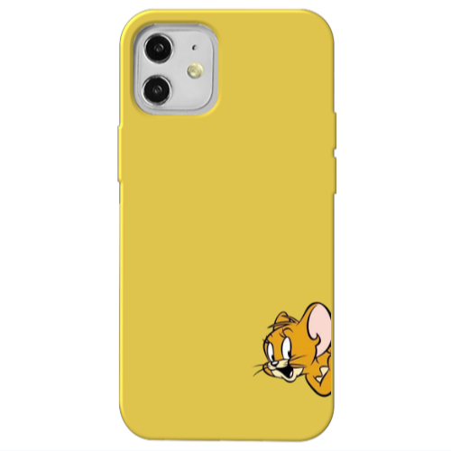 Apple iPhone 12 Jerry 2 Yellow Colored Silicone TPU Θήκη