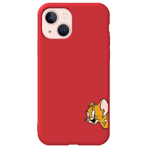 Apple iPhone 13 Jerry 2 Red Colored Silicone TPU Θήκη