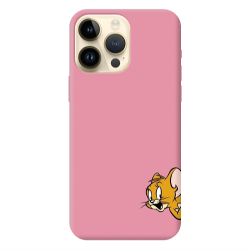 Apple iPhone 13 Pro Max Jerry 2 Pink Colored Silicone TPU Θήκη