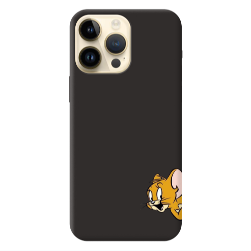 Apple iPhone 13 Pro Max Jerry 2 Black Colored Silicone TPU Θήκη
