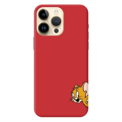 Apple iPhone 13 Pro Max Jerry 2 Red Colored Silicone TPU Θήκη