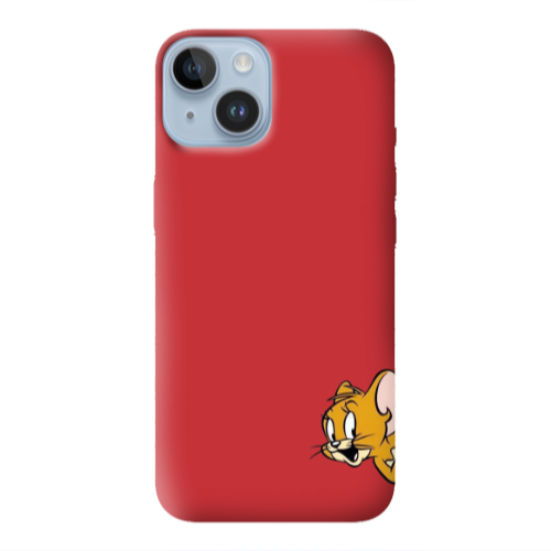 Apple iPhone 14 Plus Jerry 2 Red Colored Silicone TPU Θήκη