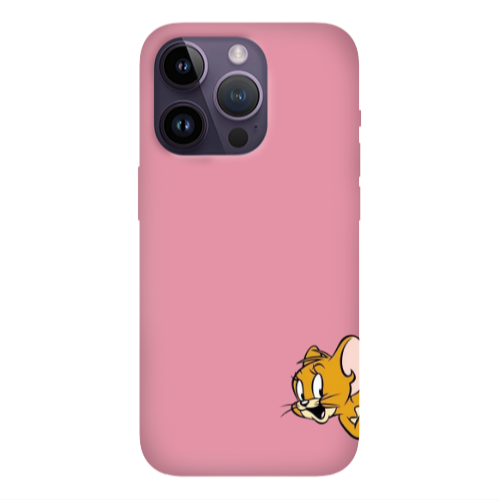 Apple iPhone 14 Pro  Jerry 2 Pink Colored Silicone TPU Θήκη