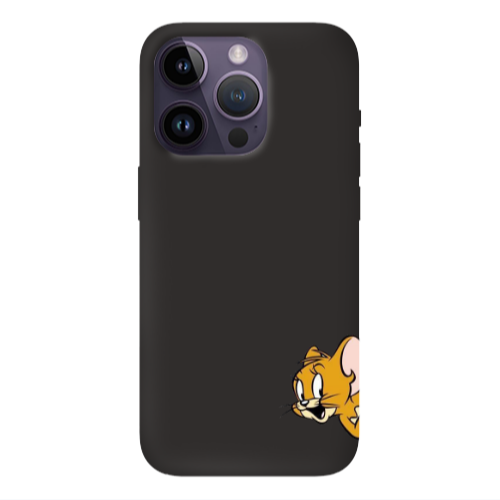 Apple iPhone 14 Pro  Jerry 2 Black Colored Silicone TPU Θήκη