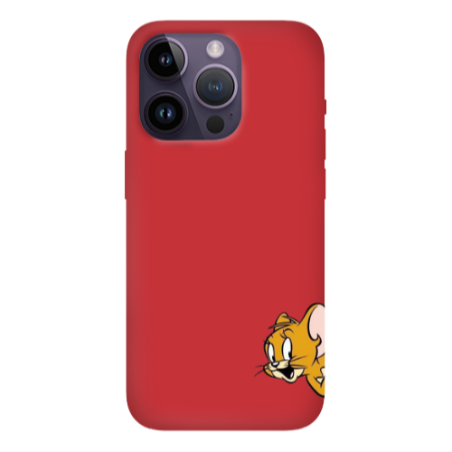 Apple iPhone 14 Pro Max Jerry 2 Red Colored Silicone TPU Θήκη
