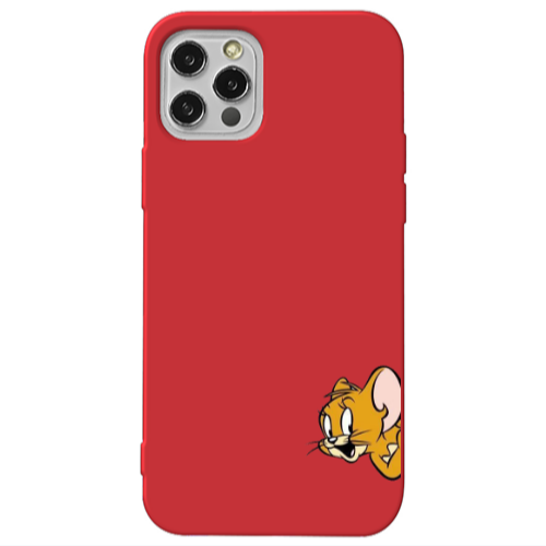 Apple iPhone 13 Pro Jerry 2 Red Colored Silicone TPU Θήκη