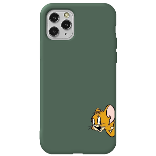Apple iPhone 11 Pro Max Jerry 2 Dark Green Colored Silicone TPU Θήκη