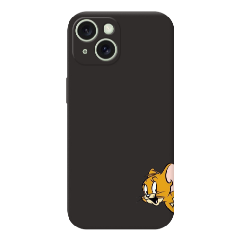 Apple iPhone 15 Jerry 2 Black Colored Silicone TPU Θήκη