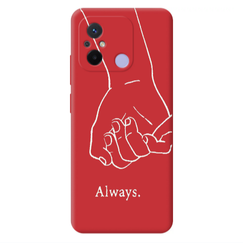 Xiaomi Redmi 12C Always Red Colored Silicone TPU Θήκη