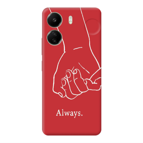 Xiaomi Redmi 13C Always Red Colored Silicone TPU Θήκη