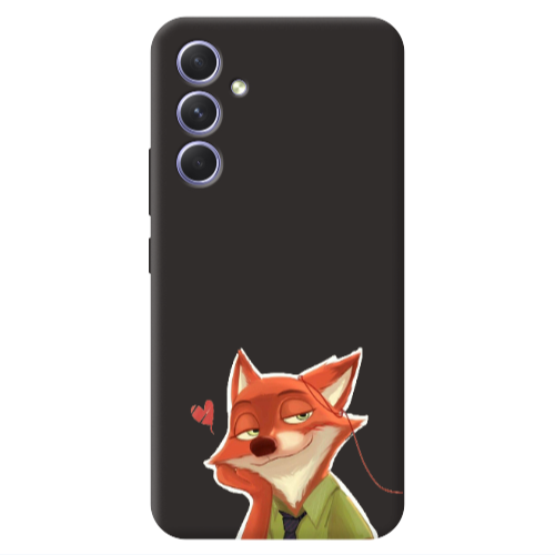 Samsung A54 Valentines 15 Black Colored Silicone TPU Θήκη