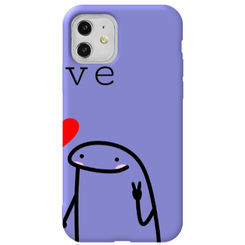 Apple iPhone 11  Love 2 Purple Colored Silicone TPU Θήκη