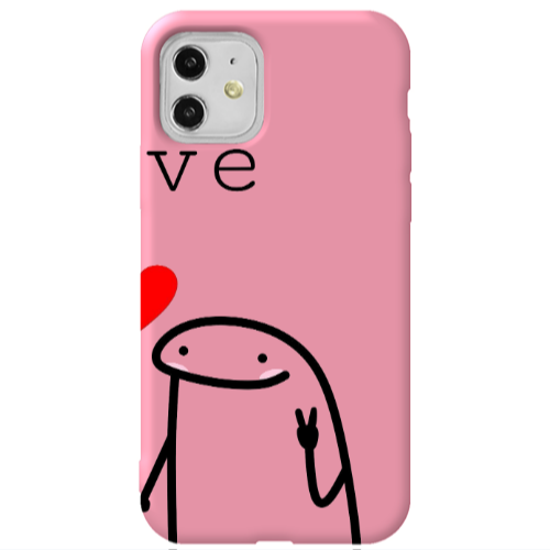 Apple iPhone 11  Love 2 Pink Colored Silicone TPU Θήκη