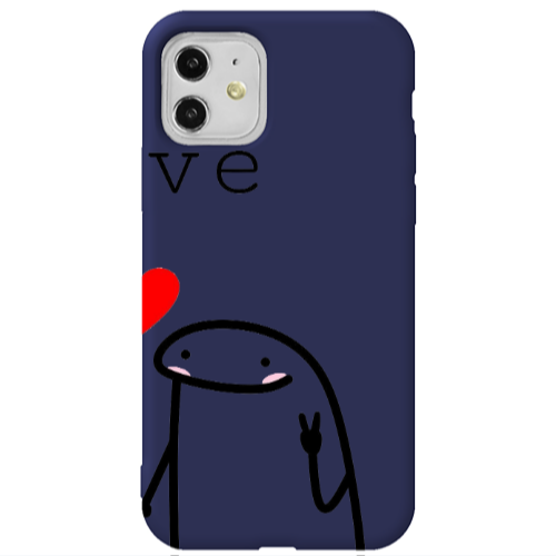 Apple iPhone 11  Love 2 Dark blue Colored Silicone TPU Θήκη
