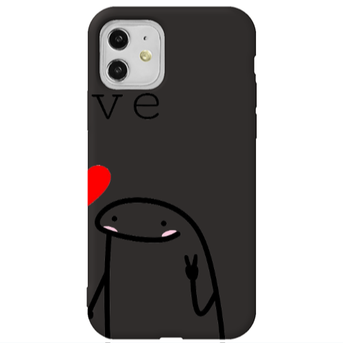 Apple iPhone 11  Love 2 Black Colored Silicone TPU Θήκη