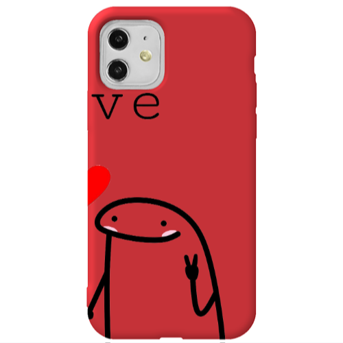 Apple iPhone 11  Love 2 Red Colored Silicone TPU Θήκη