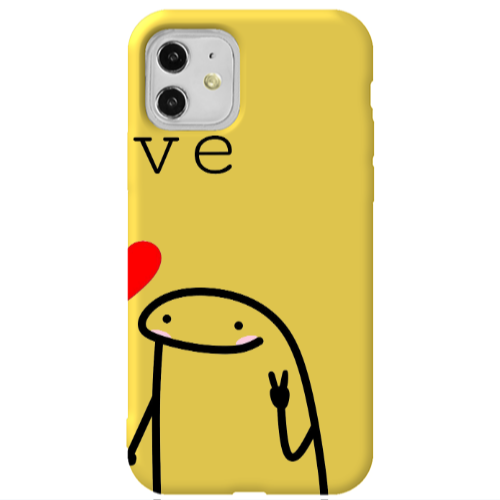 Apple iPhone 11  Love 2 Yellow Colored Silicone TPU Θήκη