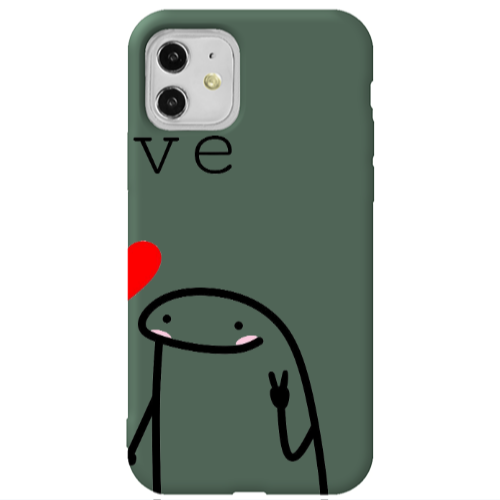 Apple iPhone 11  Love 2 Dark Green Colored Silicone TPU Θήκη