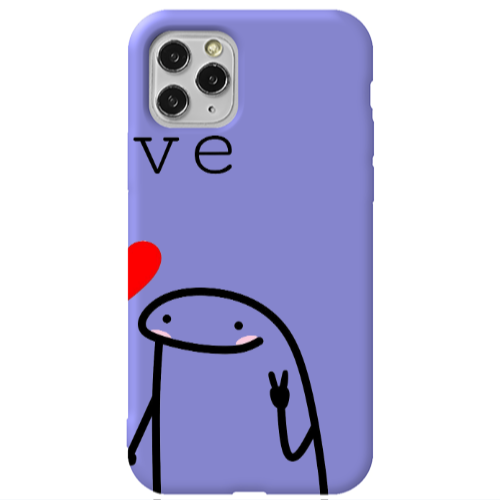 Apple iPhone 11 Pro Love 2 Purple Colored Silicone TPU Θήκη