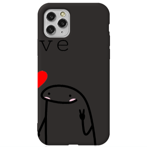 Apple iPhone 11 Pro Love 2 Black Colored Silicone TPU Θήκη