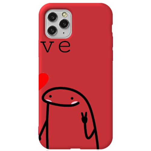 Apple iPhone 11 Pro Love 2 Red Colored Silicone TPU Θήκη