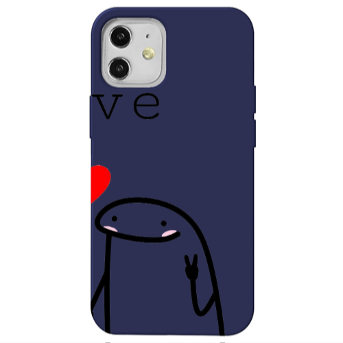 Apple iPhone 12 Love 2 Dark blue Colored Silicone TPU Θήκη
