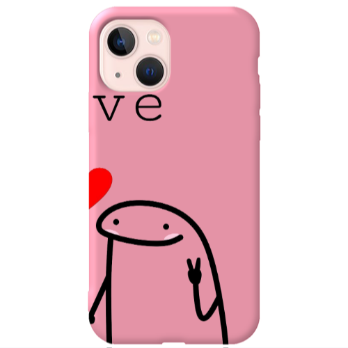Apple iPhone 13 Love 2 Pink Colored Silicone TPU Θήκη