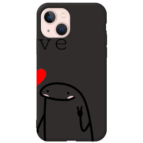 Apple iPhone 13 Love 2 Black Colored Silicone TPU Θήκη