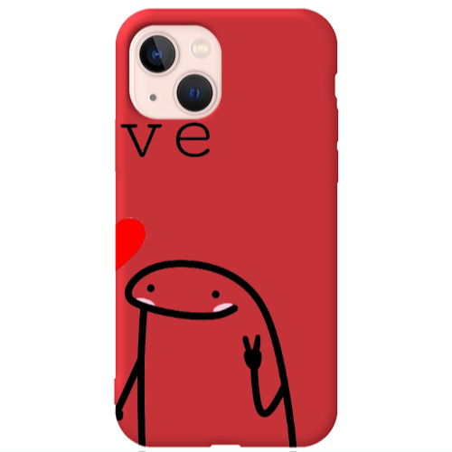Apple iPhone 13 Love 2 Red Colored Silicone TPU Θήκη