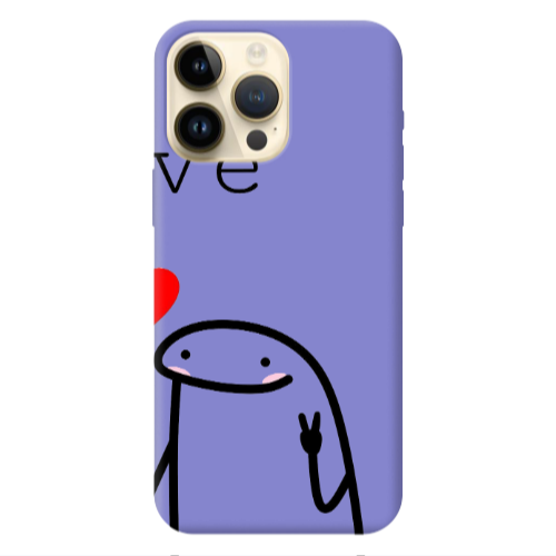 Apple iPhone 13 Pro Max Love 2 Purple Colored Silicone TPU Θήκη