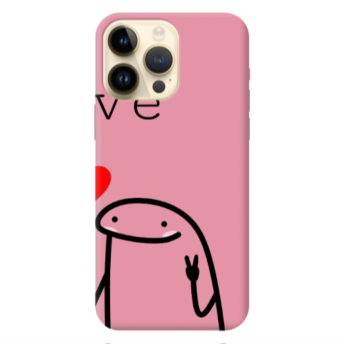 Apple iPhone 13 Pro Max Love 2 Pink Colored Silicone TPU Θήκη