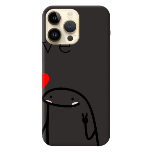Apple iPhone 13 Pro Max Love 2 Black Colored Silicone TPU Θήκη
